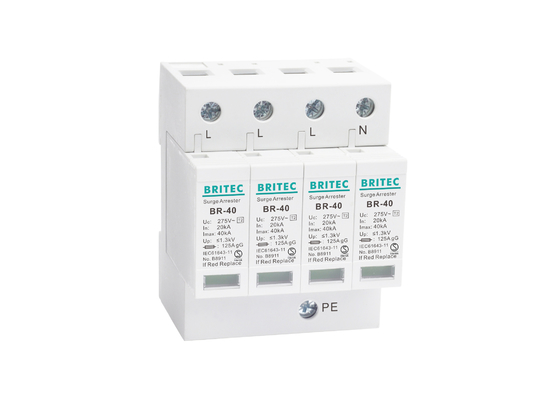 40kA Tiga Fase AC SPD Produsen Listrik Plastic Thunder Arrester