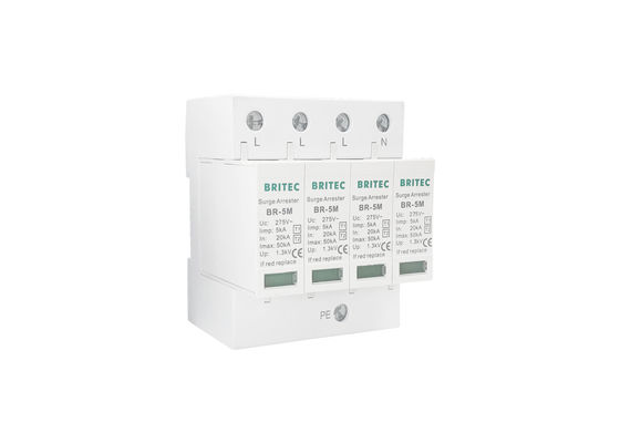 Tipe Tegangan AC 3 Phase 5KA 4 Pole 275V Surge Protector SPD untuk Perlindungan Tenaga Industri