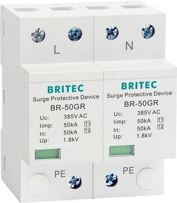 BRITEC BR-50GR 275 2P Spd 50kA Tipe 1 Perangkat Perlindungan Surge Ac Din Rail Surge Arrester pelindung guntur