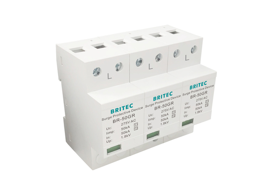 Type 1 Class B Surge Thunder Protection Device 50kA 385V Three Phase System