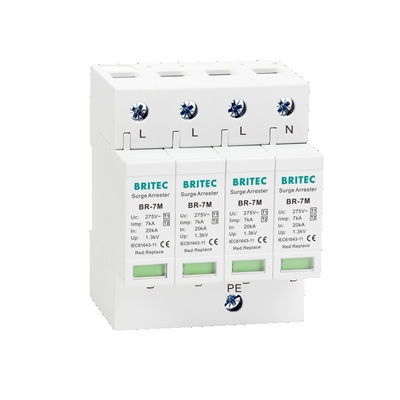 BR-7M 4P 7ka T1+T2 Surge Protective Device Lightning Arrester SPD Spd Surge Protection Devices electronics surge protection Perangkat perlindungan listrik