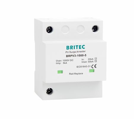BRPV3-1000-5 T1 50kA DC 1000V 5kA Tipe 1+2 PV pelindung lonjakan arus perangkat perlindungan lonjakan arus surya t1 t2 dc SPD SPD Fotovoltaik