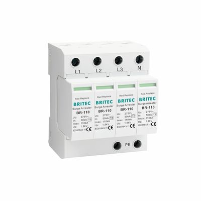 BR-110 4P OEM Tipe 2 Surge Protector 275v perangkat perlindungan surge SPD varistor arrester 4-pole surge arrester