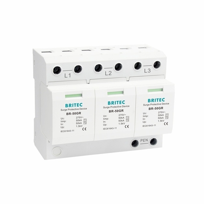 BRITEC BR-50GR 3P Tipe 1 Surge Arrester 50ka Surge Protection Device spd t1 t2 ac tiga fase ac spd