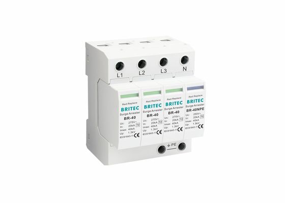 3p + NPE Imax 40kA Tipe 2 SPD Surge Protection Perangkat Arrester Tegangan Rendah