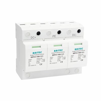 BRPV3-1500-12.5 DC SPD 12.5ka pv surge arrester 1500V DC SPD perlindungan surge t1 t2 dc