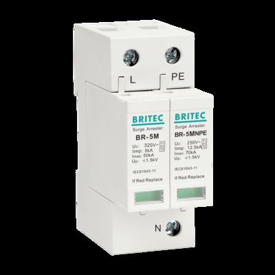 1P + NPE Power Lightning Surge Arrester Kelas I + II AC SPD