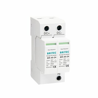 BR-40 24 Kamera DC SPD Surge Protective Device Grounding Surge Protection Dc Spd Jenis 2 pengawasan keamanan DC Power Surge Protector
