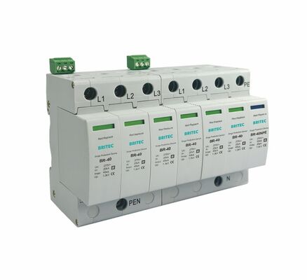 BR-40 275 6+1 Tipe 2 Surge Protector275V din rail penangkal petir 3 fase spd