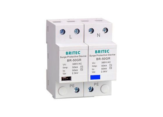 Tegangan Rendah AC SPD Penangkal Petir Fase Tunggal Surge Arrester CE Lulus