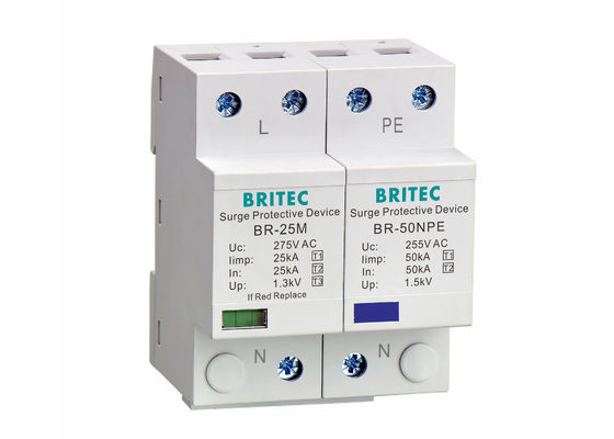 25KA B + C Series Surge Protection Device SPD Surge Suppressor untuk Proteksi Petir Listrik AC Tegangan Rendah