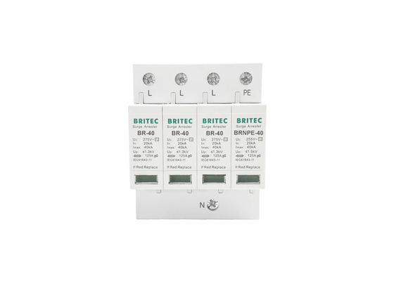 40kA 275V/255V Industri DIN Rail 3 Fase Tipe 2 Perangkat Perlindungan Lonjakan SPD