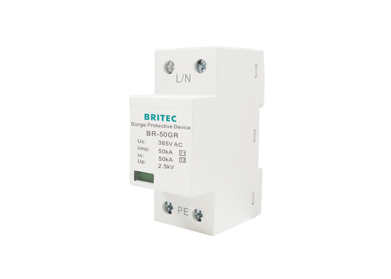 SPD 50kA Tipe 1 AC Surge Protector 1P Perangkat Perlindungan Petir