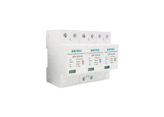 10/350μs Type 1 Power Surge Arrester 50KA Perangkat Perlindungan Petir Plastik