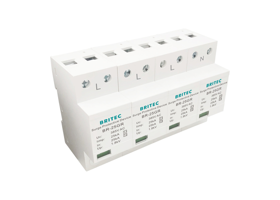 CE TUV 50KA 4 Pole AC Surge Protector Petir Arrester Surge Suppressor
