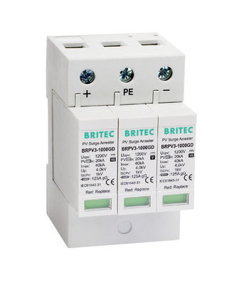 BRPV3-1000 1000V 3P Solar PV spd DC Surge Protection Perangkat Surge Protection Arrester Suppressor perlindungan petir pv dc