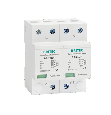 BR-25GR 1P 1P 3p Type Spd Surge Protector Lightning Arrester Supresor SPD type I dan type II