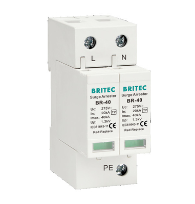 BR-40 3P+1 T2 Tipe 2 Surge Arrester Lightning Arrestor 3 phase Thunder Protector Spd