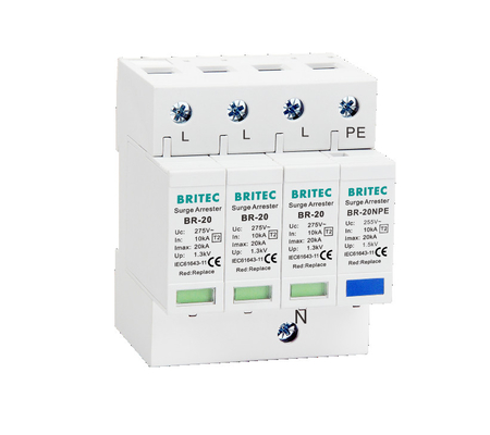 BR-20 3P+1 Perangkat Perlindungan Surge Spd Lightning Arrester pelindung petir