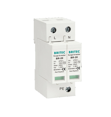 BR-20 3P+1 Perangkat Perlindungan Surge Spd Lightning Arrester pelindung petir