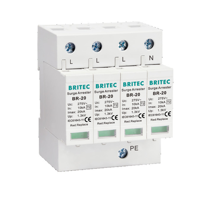 BR-20 3P+1 Perangkat Perlindungan Surge Spd Lightning Arrester pelindung petir