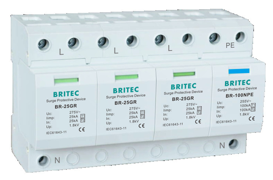 BRITEC BR-25GR 1P 25kA Tipe 1 Surge Arrester spd Surge Protection Devices Thunder Protector