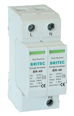 BR-40 3P+1 Perangkat Pelindung Lonjakan Arus Perlindungan Penangkal Petir Pelindung lonjakan arus 18mm