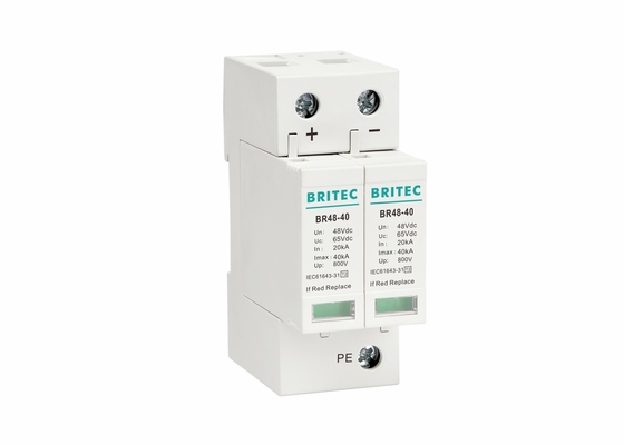 2P 40KA Solar Surge Protection Device 48V DC Tipe 2 Lightning Surge Protector