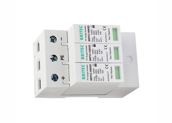 Perangkat Perlindungan Surge Arrester Surya PV Dengan Gas - Tabung Pelepasan 1000V DC