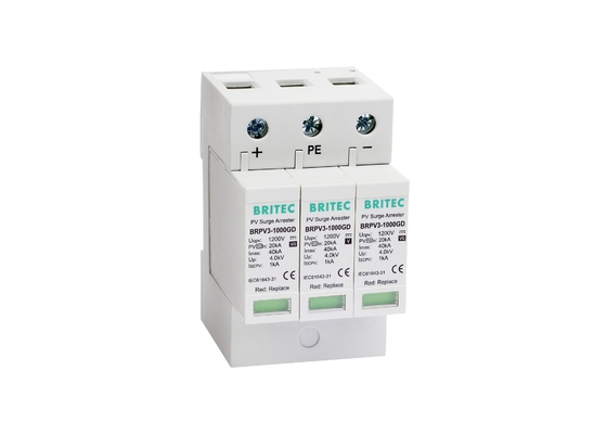 Perangkat Perlindungan Surge Arrester Surya PV Dengan Gas - Tabung Pelepasan 1000V DC