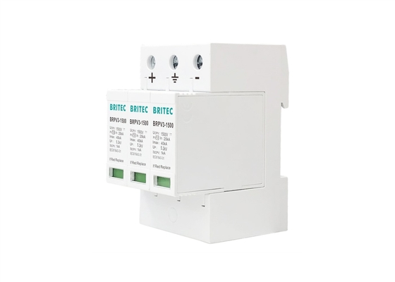 Tipe 2 Perangkat Pelindung Surge Arrester PV 40kA 8 / 20us DC 1500V SPD Untuk Solar