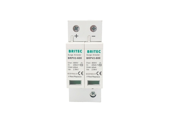 2 Pole 600v Power Spd Surge Protective Device Ce Tuv Brpv 2p 20-40ka Surge Arrester