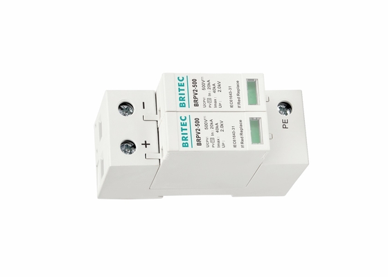 2P Pv Surge Protection Device 40KA DC Surge Protector 500V Untuk Sistem Surya PV