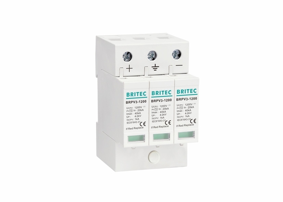 Mini Pv Dc Surge Protection Perangkat 3p Solar Spd 1200v Dc Surge Arrestor