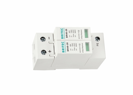 Tipe 2 Pluggable Arrester Petir Modular 48V DC SPD Perlindungan Tegangan Lebih
