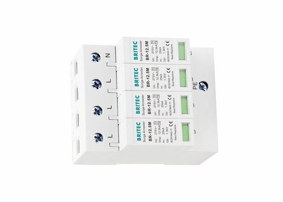 Kelas I+II SPD 4P 275V BRITEC Surge Protection Device Surge Arrester