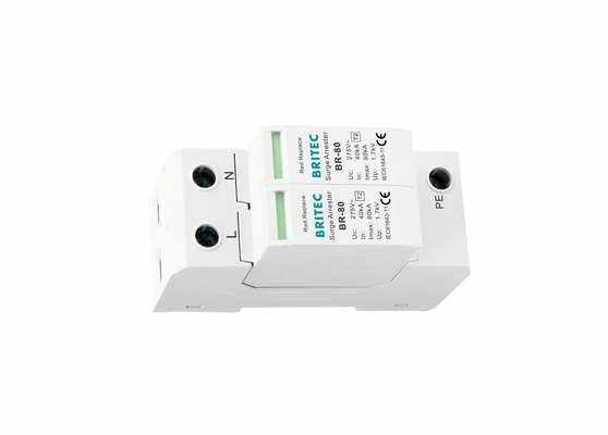 80ka 2P 275V AC Kelas II Lightning Protection Surge Protector Arrester