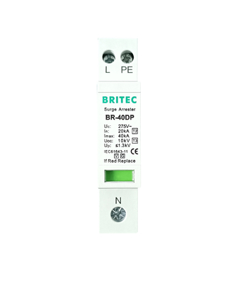 BRITEC BR-40DP 275 3+1P Tipe 2 Surge Protection China surge arrester pabrik ac penangkal petir