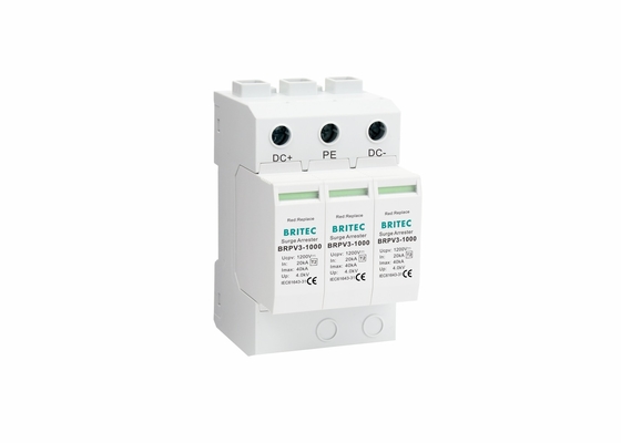 1000VDC 3P Solar Photovoltaic Surge Protection PV System SPD 35mm DIN Rel Mounting