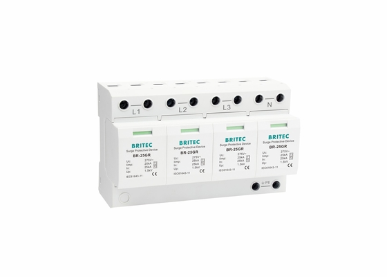 25kA Tiga Fase 4P Tipe 1 Kelas I Petir Surge Protector BR-25GR 4P