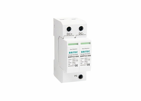 Perangkat Perlindungan Surge 600V PV Surge Arrester SPD Surge Protective Device 2P