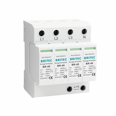 BR-40 1000 4P Tipe 2 Surge Protector 1000V 690V 800V Tiga fase tegangan tinggi AC surge protector SPD arrester petir