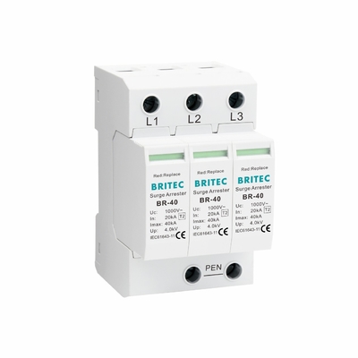 BR-40 1000 4P Tipe 2 Surge Protector 1000V 690V 800V Tiga fase tegangan tinggi AC surge protector SPD arrester petir