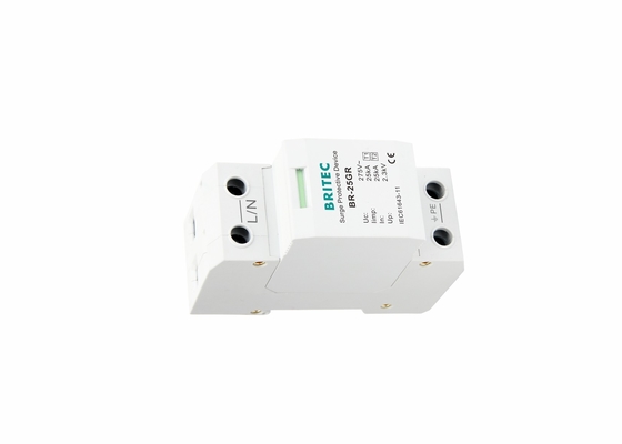 25kA Kelas I Tipe 1 Kelas B SPD Single Phase Surge Arrestor
