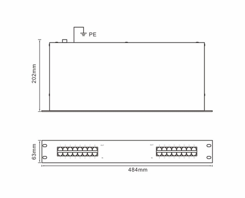 Penangkal Lonjakan Sinyal BRRJ45H-16R 1000M, pelindung lonjakan ethernet rak