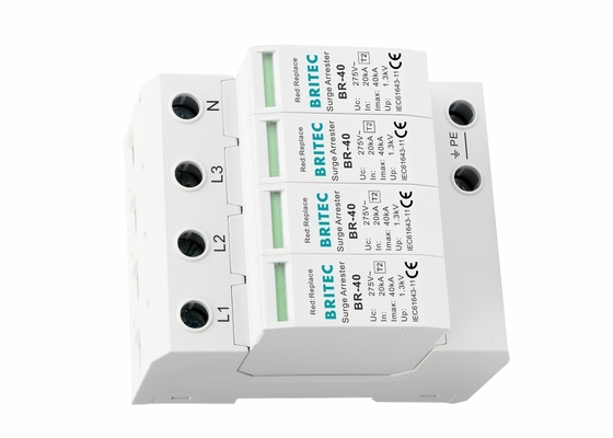 Plug-in 40ka Power Lightning Arrester SPD Surge Protection Perangkat