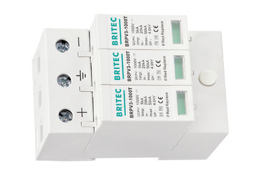 DC Type PV Surge Arrester Thermalplastic 1+2 SPD 3P 5kA Perangkat Perlindungan Surge 1000v