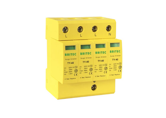 40ka Four Pole SPD Pluggable Ac Line Surge Protector Arester