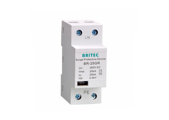 25KA Tegangan Rendah Surge Protector 1 P Penangkal Petir Surge Arrester Fase Tunggal