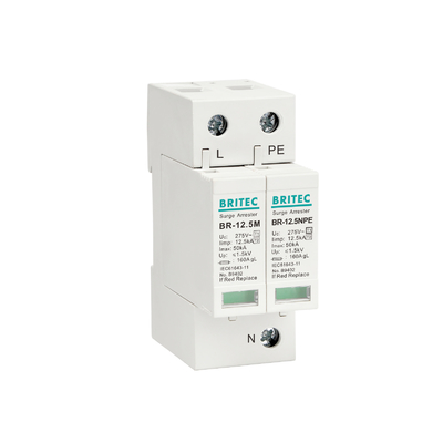 BR-12.5M 4P 50kA 275v T1+T2 ac Surge Arrester Surge Protector tegangan rendah proteksi petir SPD